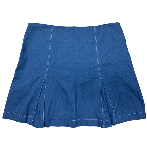 Y2K Academia Mini Skirt Buttons Pleats Blue Size 4 Liquid Cosplay Costume School - Picture 3 of 4